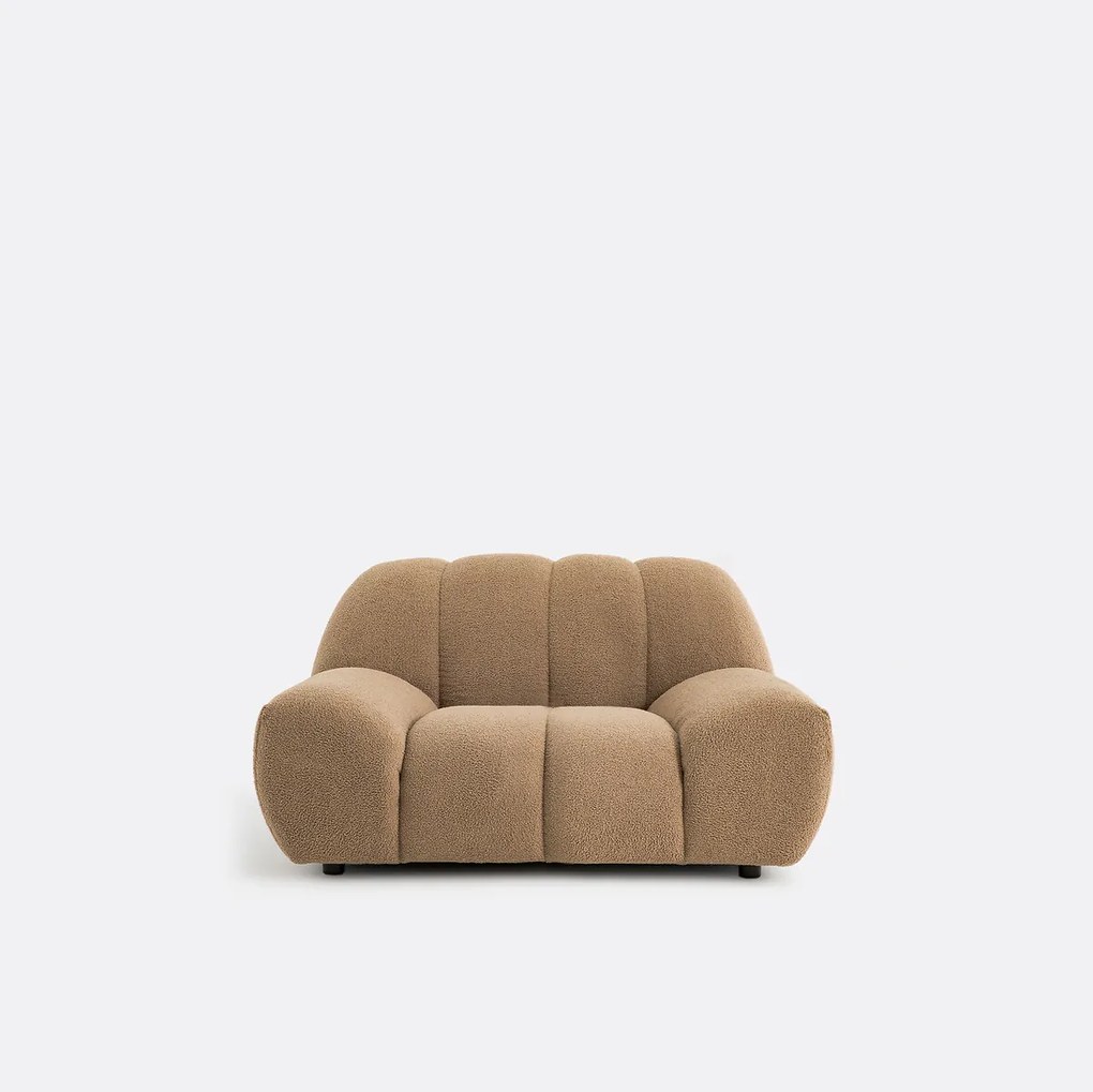 XL-fauteuil van dikke bouclé stof Nuria