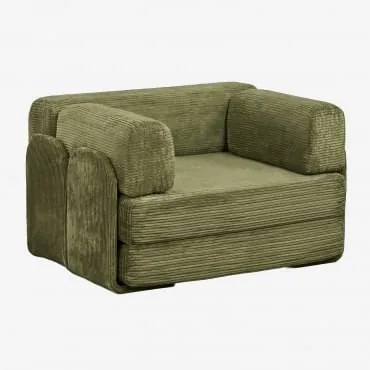 Vacuumverpakte Fluwelen Slaapfauteuil Kyoto Corduroy Army Groen - Sklum