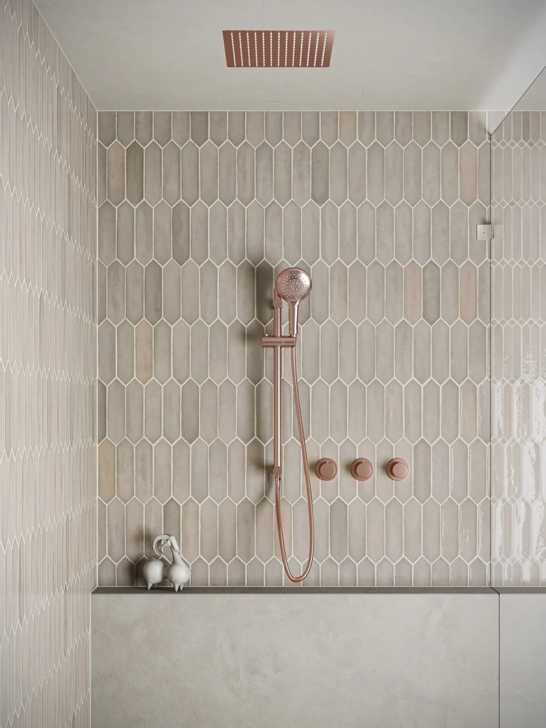 Saniclear Plus inbouw regendouche met inbouw douchekop 30x30cm, glijstang en 2 standen handdouche geborsteld koper