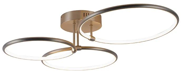 Design plafondlamp staal incl. LED 3-staps dimbaar 3-lichts - Joaniqa Modern rond Binnenverlichting Lamp