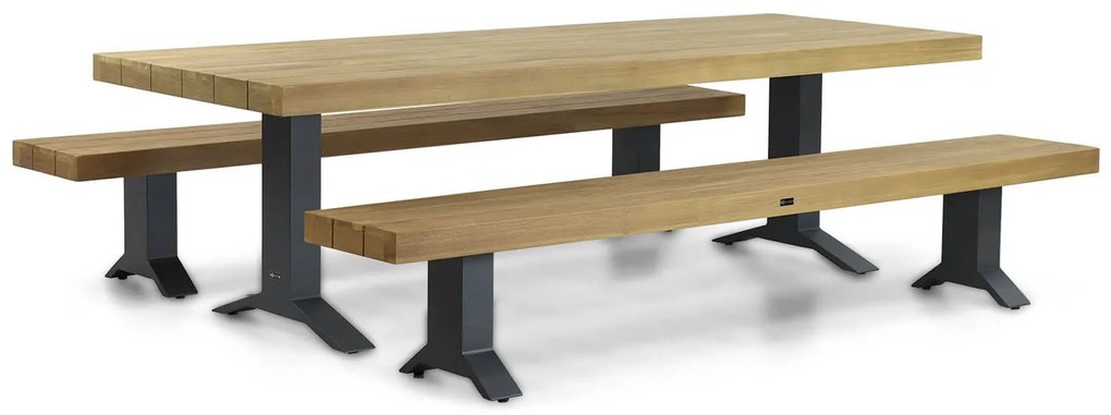 Picknick Set 6 personen 260 cm Aluminium/Teak/Aluminium/teak Old teak greywash Santika Furniture Santika Superior