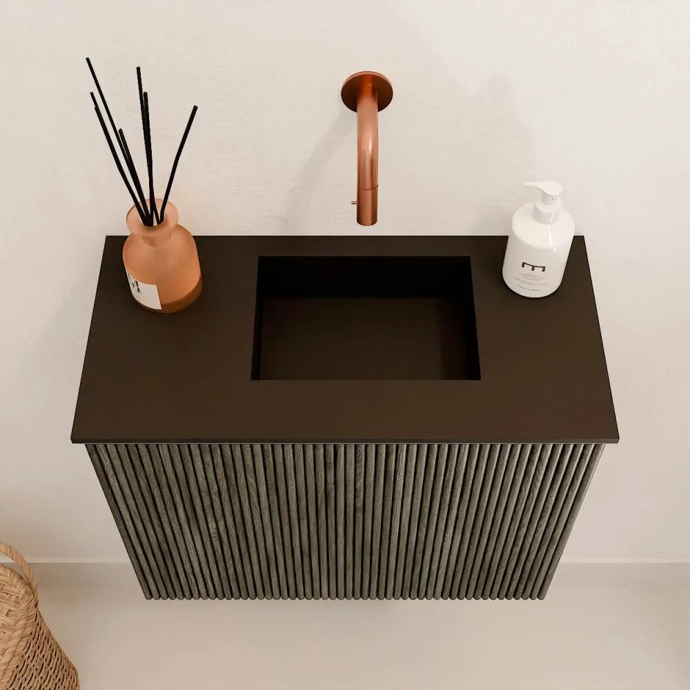 Mondiaz Joya 50cm toiletmeubel shadow met wastafel faye rechts zonder kraangat urban
