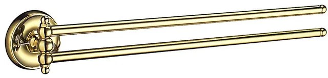 Smedbo Villa Handdoekhouder - 44x4x7cm - dubbel - draaibaar - messing V226