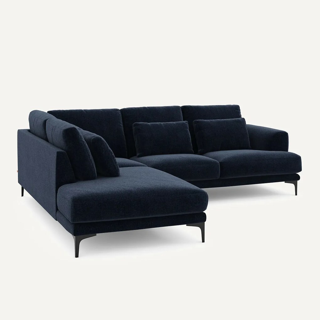 Hoekbank links fluweel chenille Marsile