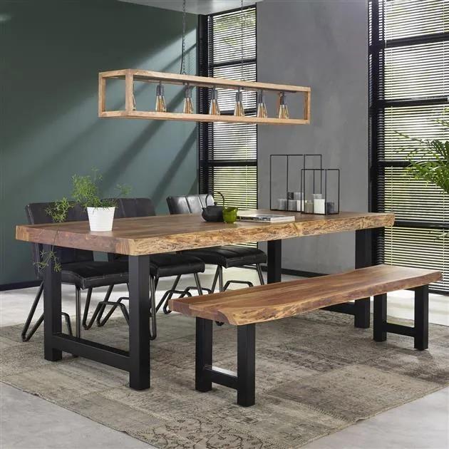 Dimehouse | boomstamtafel Eva lengte 240 cm x breedte 100 cm x hoogte 77 cm bruin eettafels acaciahout meubels tafels