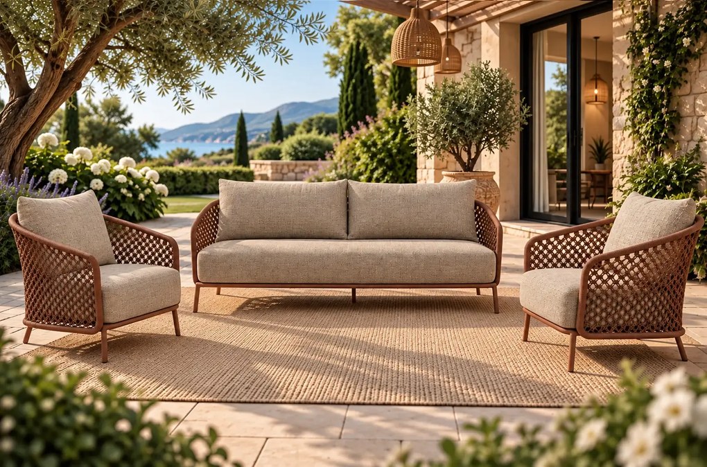 4 Seasons Outdoor Vista loungeset Spicy Loungeset beige weerbestendig