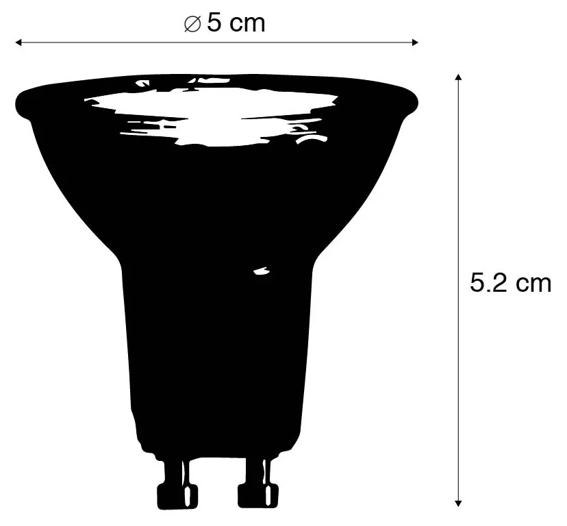 Set van 6 smart GU10 dimbaar in kelvin LED lampen 4,8W 400 lm 1800K - 6500K