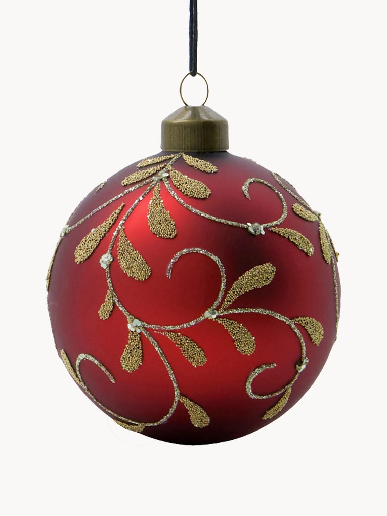 Handgeschilderde kerstballen Flori, 4 stuks