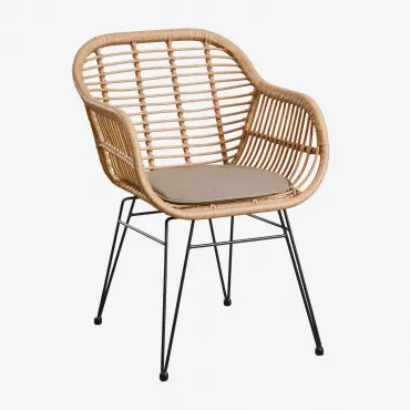 Verpakking Van 2 Zole Synthetische Rieten Tuinstoelen Zwart & Bruin - Mokka - Sklum