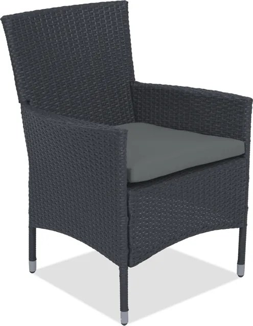 Milan/Grenada 8 technorattan tuinmeubelen met grote Garden Point tafel antraciet