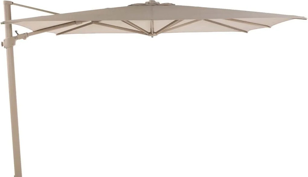 4 Seasons Outdoor Siesta PREMIUM 300 x 300 cm parasol - zand doek met latte frame Parasol   beige weerbestendig