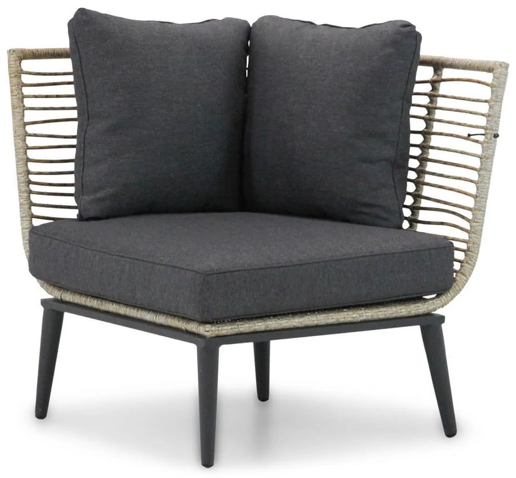 Hoek loungeset 4 personen Aluminium/wicker Taupe  Coco Coco Leonardo