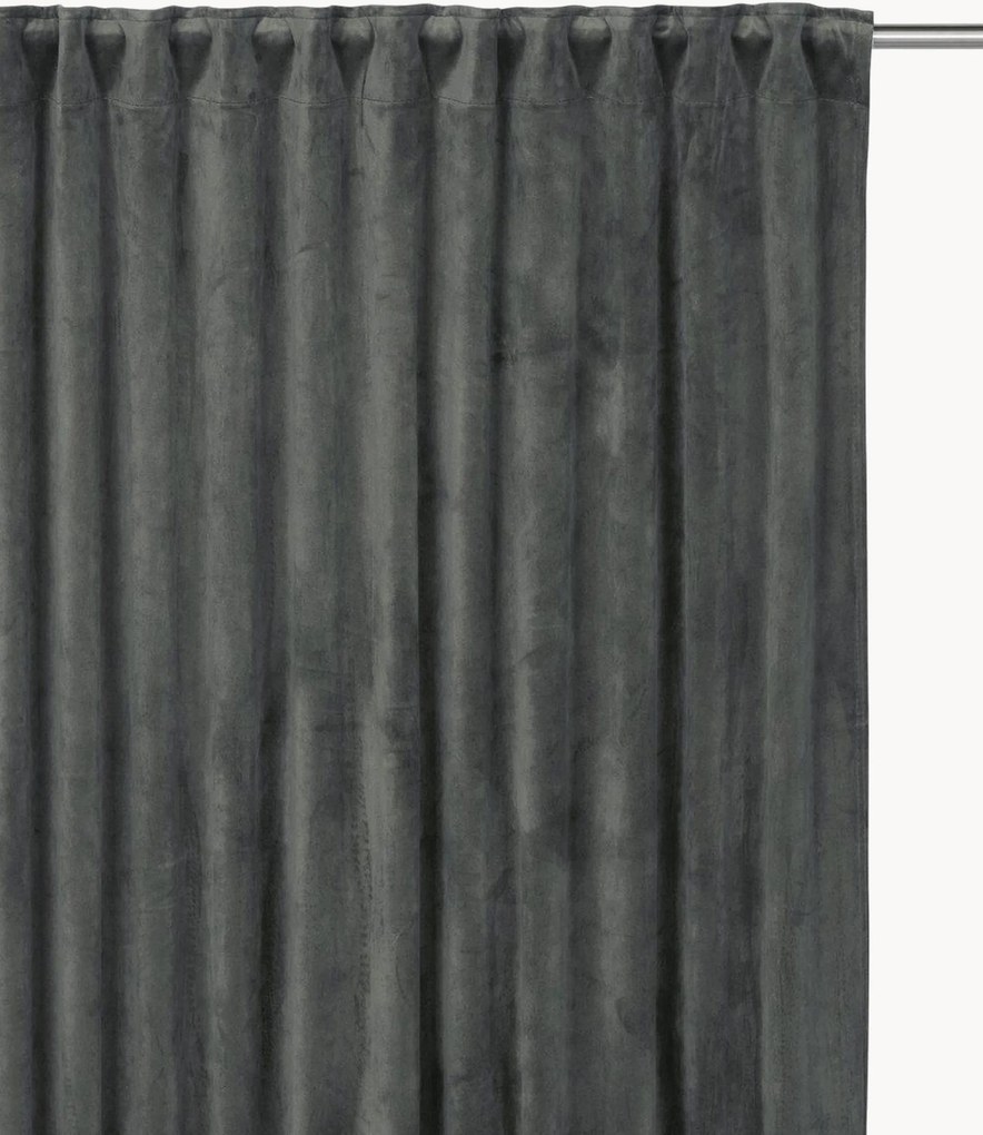 Multi-band fluwelen verduisterende gordijnen Estelle, 2-delig