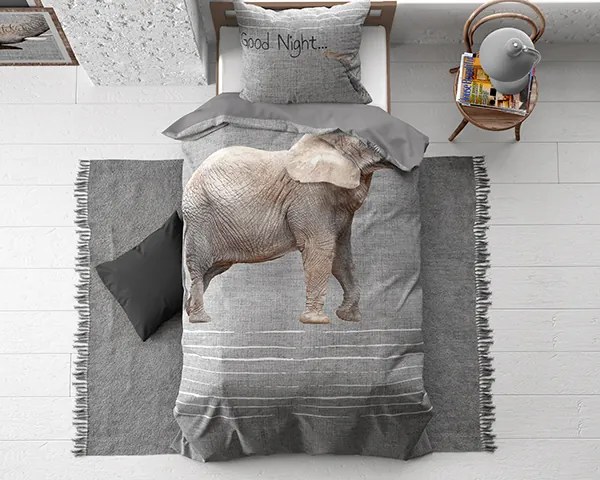 Goodnight Elephant Grey Grijs 140 x 200