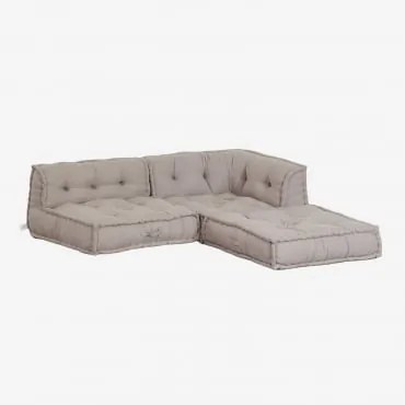 3-delige Modulaire Hoekbank Van Dhel-katoen Licht Taupe Grijs - Sklum