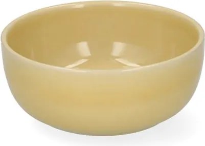Schaal, reactieve glazuur, steengoed, korengeel, Ø13 x 5 cm
