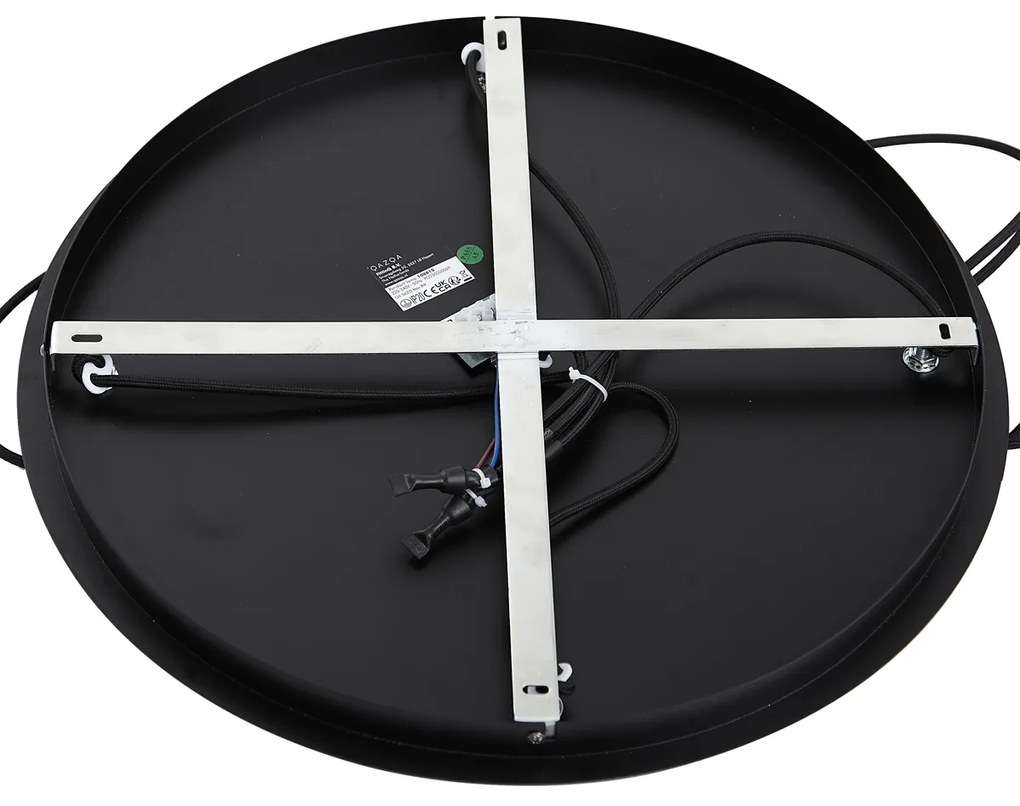 Moderne hanglamp zwart met smoke glas - Jia