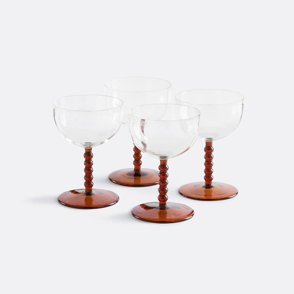 Set van 4 borosilicaat glazen, Toni