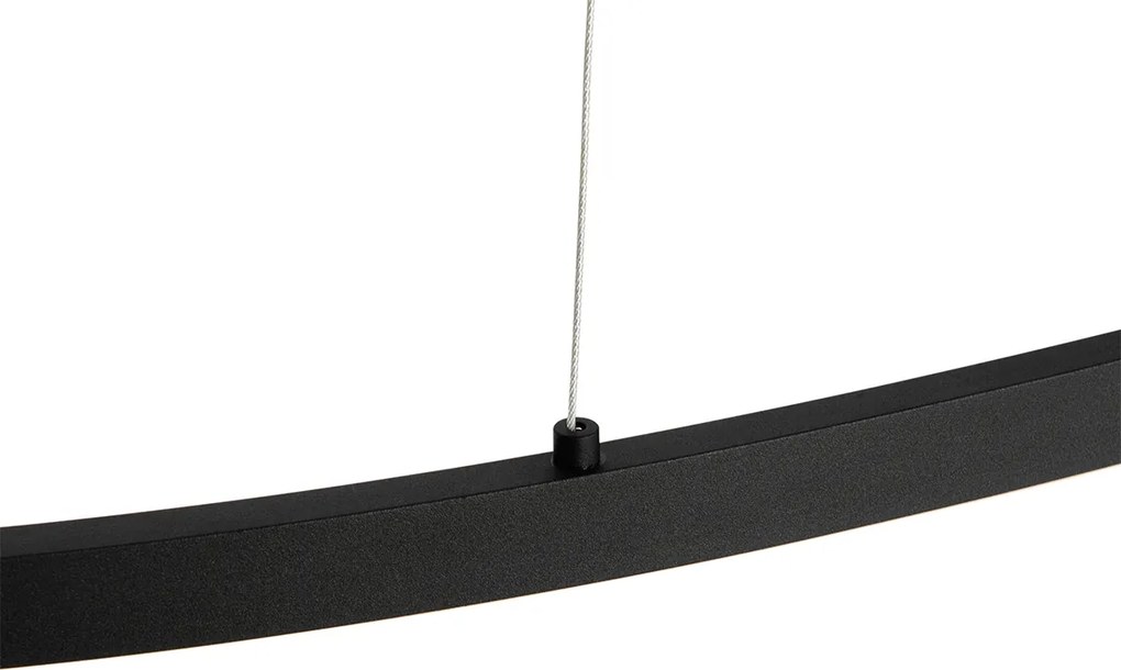 Design hanglamp zwart ovaal incl. LED 3-staps dimbaar - Ovallo