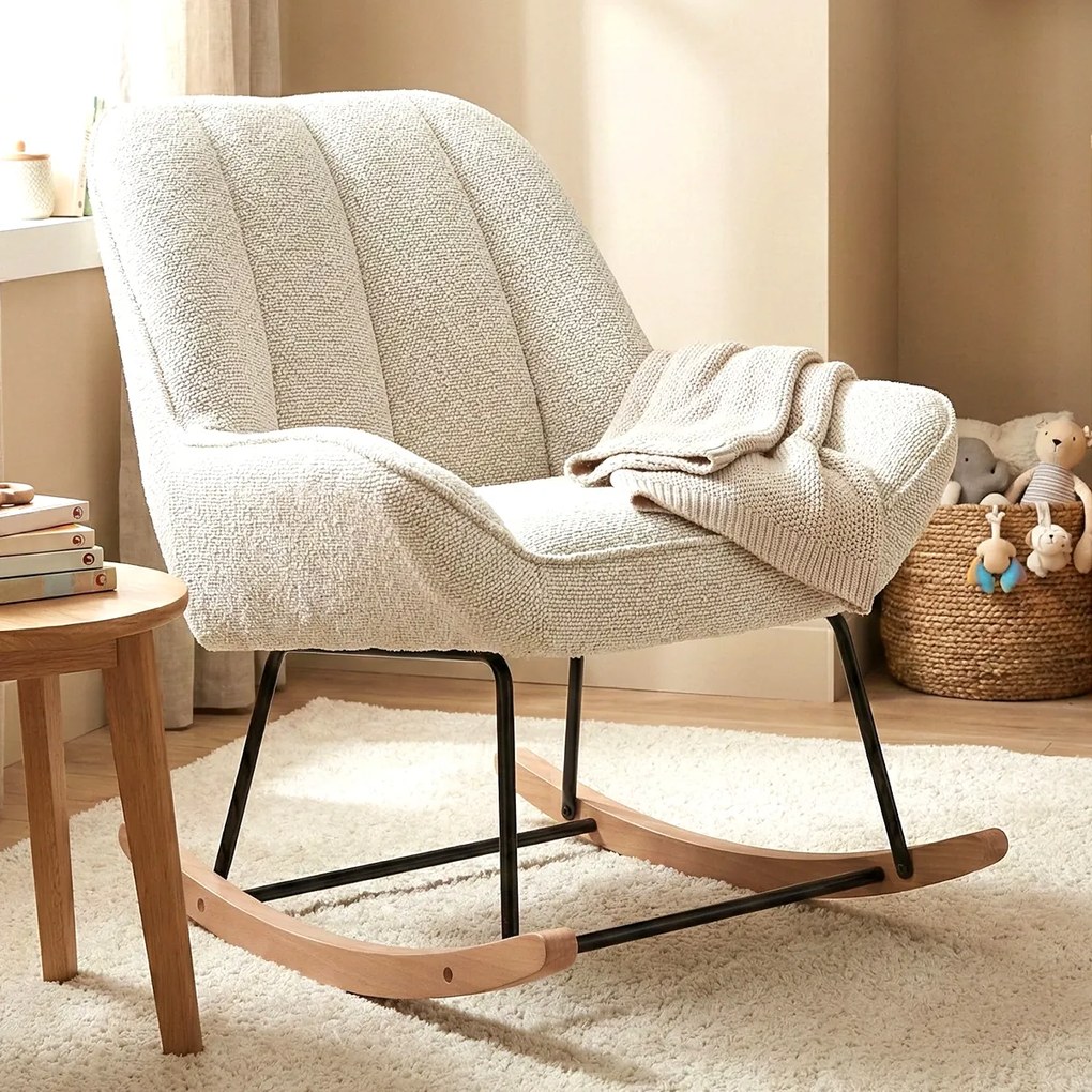 Schommelstoel Beige Stof