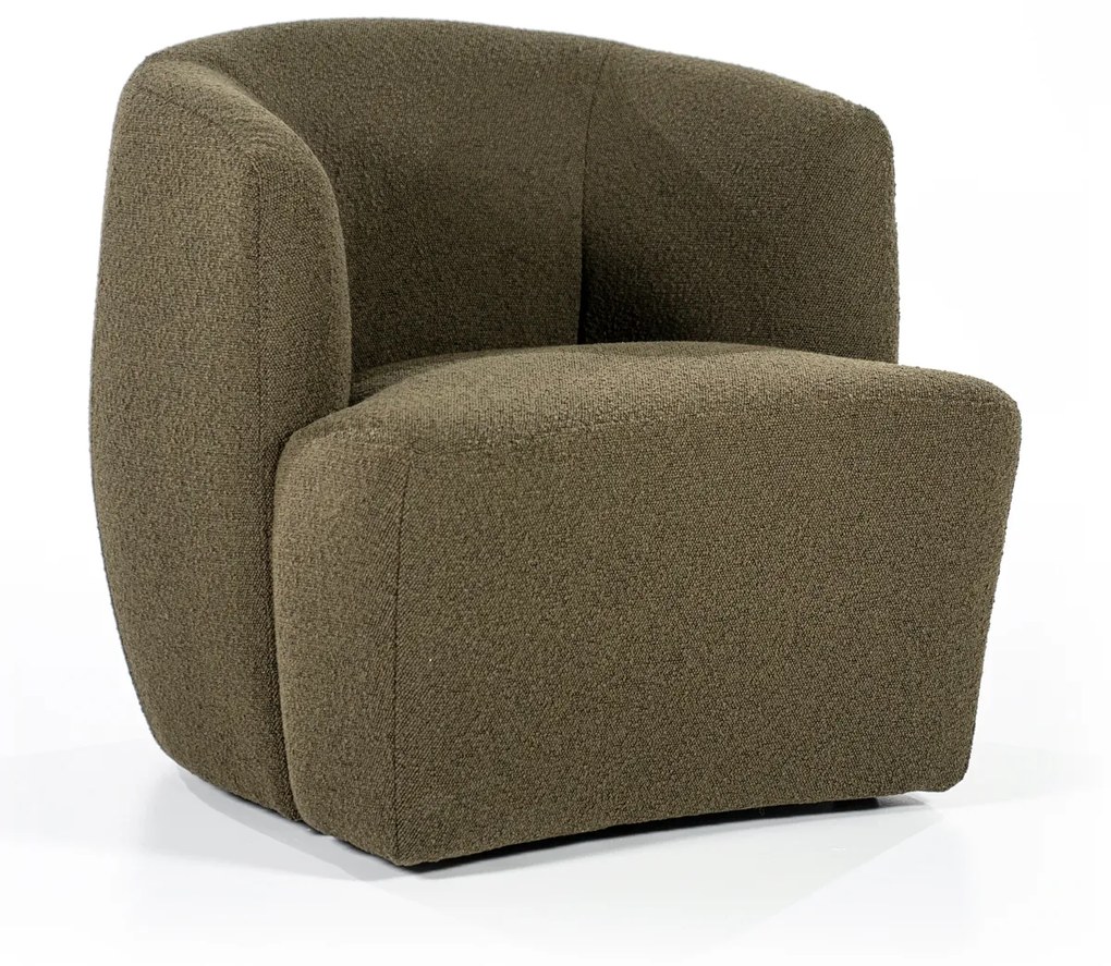 Eleonora Charlotte Ronde Fauteuil Groen Boucle