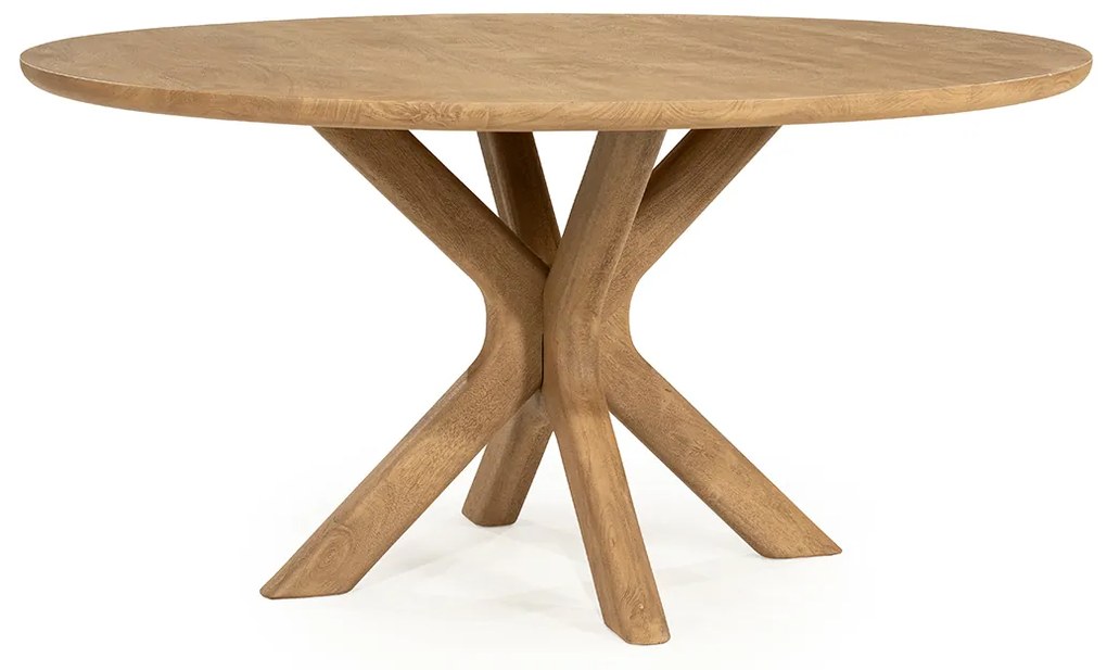 Kruispotige Eettafel Eiken - 150 X 150cm.