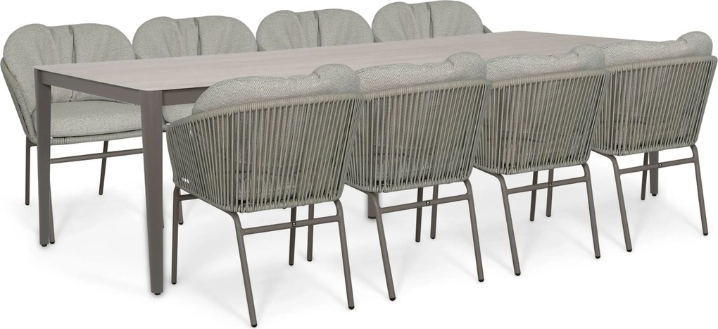 Tuinset 8 personen 280 cm Rope Taupe Coco Livo/Livo
