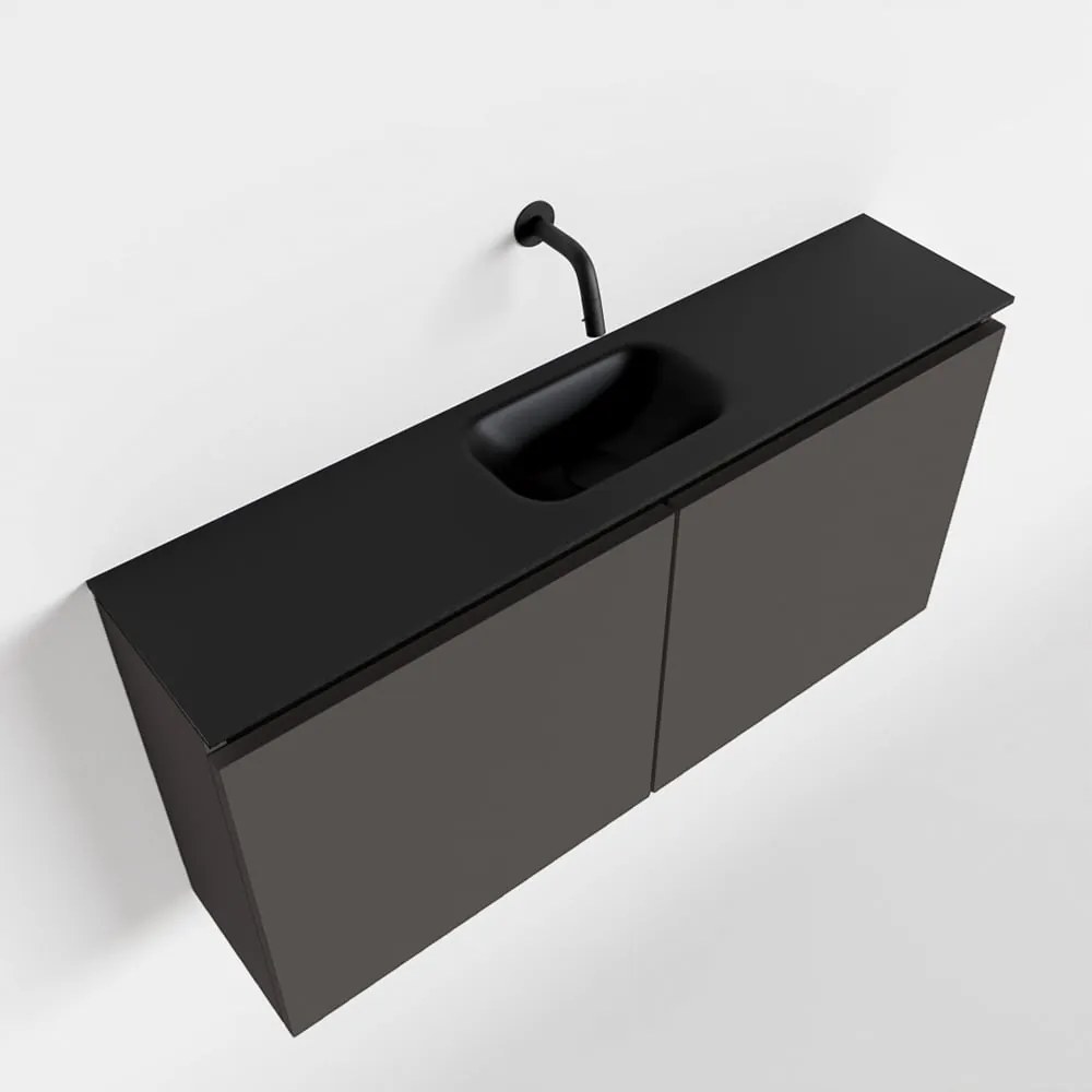 Mondiaz Ture 100cm toiletmeubel dark grey met wastafel urban midden geen kraangat