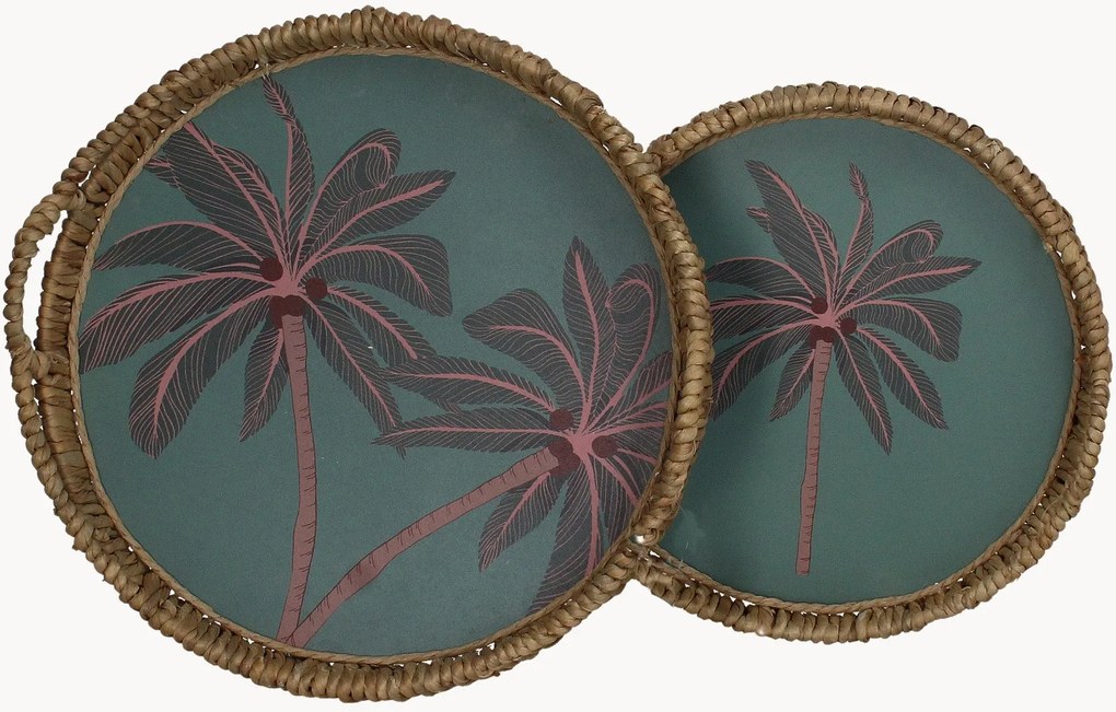 Handgemaakte dienbladen Palm Tree, 2-delig