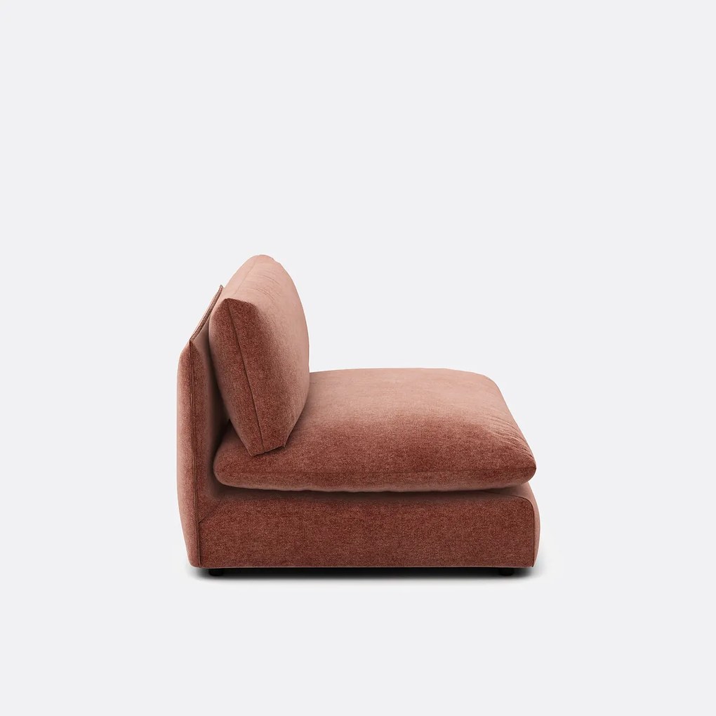 Fauteuil voor modulaire zitbank, in gemêleerd polyester, Malo
