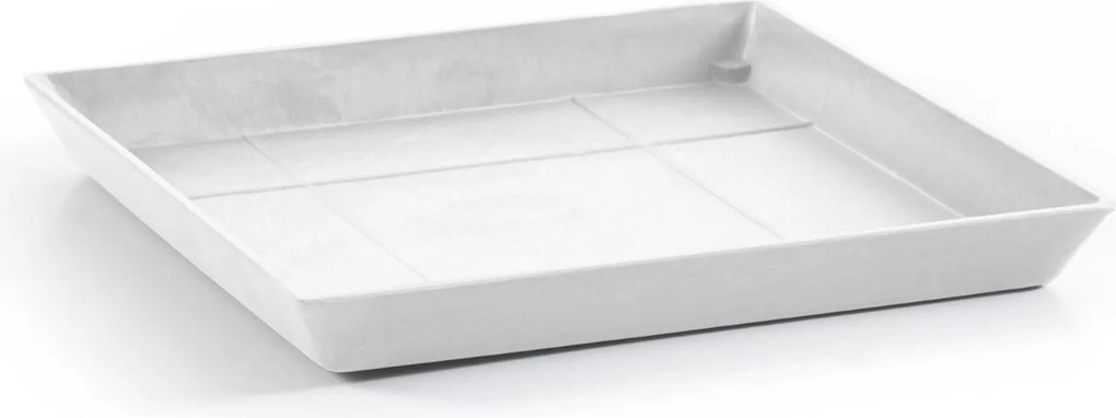 Ecopots onderschotel met waterreservoir - Vierkant - Pure White - 28 x H3 cm