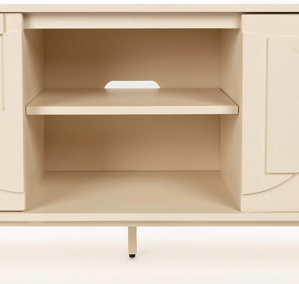 Zuiver Faces Tv-meubel Beige Hout Met Patroon - 160x40x60cm.