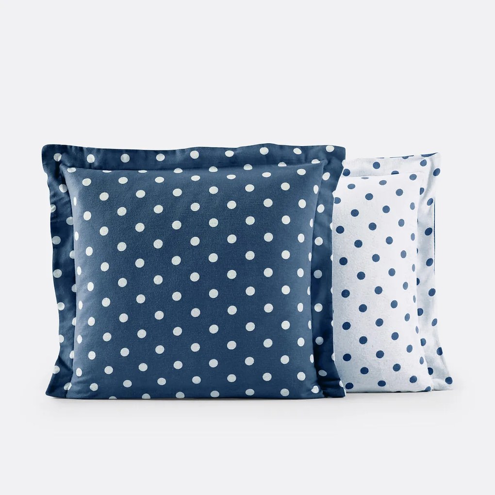 Kussensloop in flanel met stippenprint, Clarisse