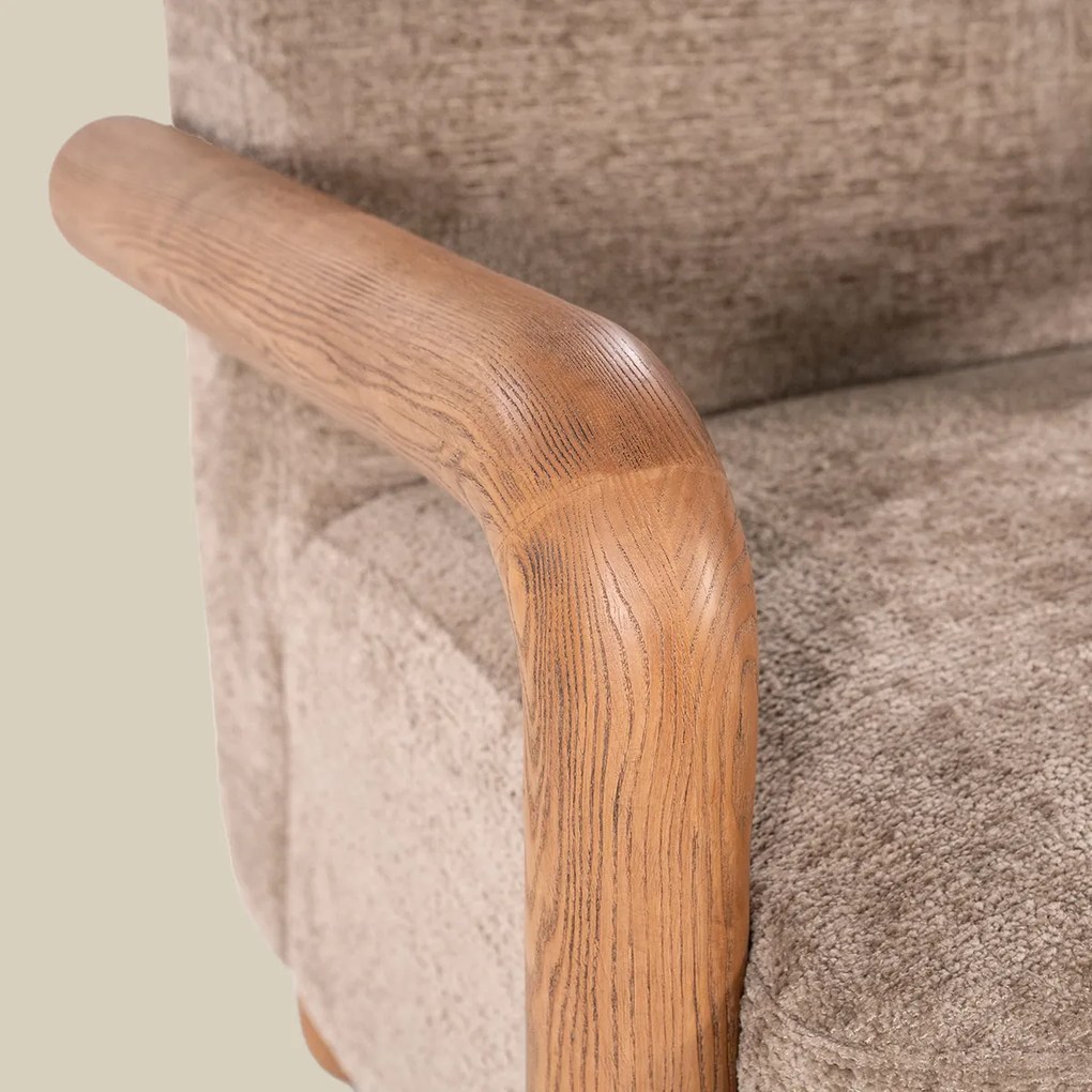 Fauteuil Met Hout Taupe