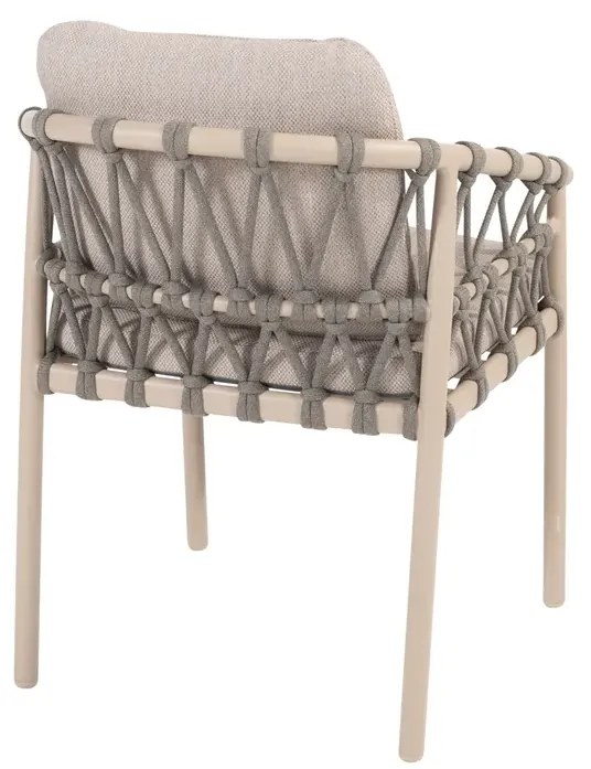 Taste by 4 Seasons Piacenza tuinset latte met Sarah tafel met geprint keramisch blad Ø 120 cm SALE Tuinset beige weerbestendig