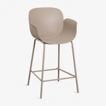 Set Van 4 Hoge Krukken Van Polypropyleen En Staal Lynette Moka Bruin & ↑65 Cm - Sklum