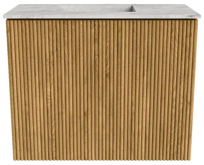 Mondiaz Joya DLux 50cm toiletmeubel oak met wastafel faye links 1 kraangat glace