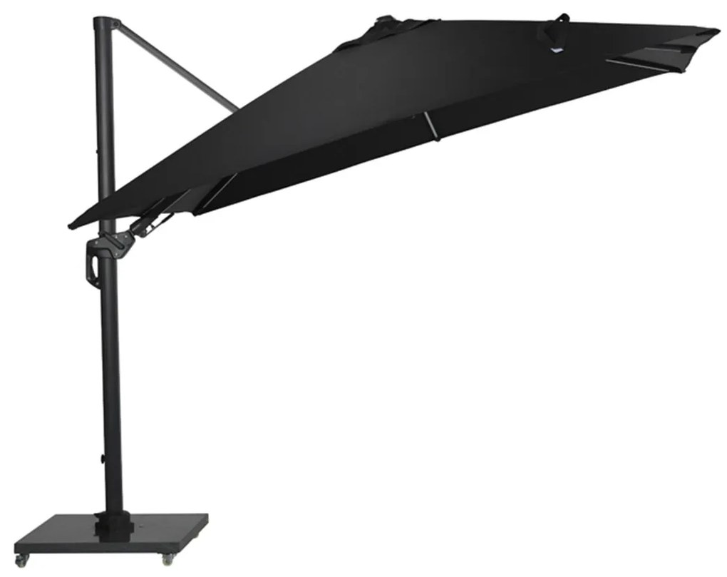 Garden Impressions Hawaii Lumen LED zweefparasol 300x300 -donker grijs - zwart