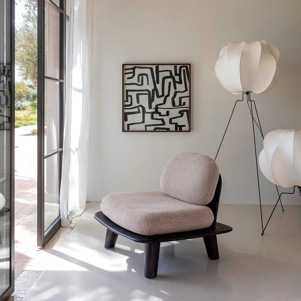 Staande lamp van metaal, ijzer en hars, Oï