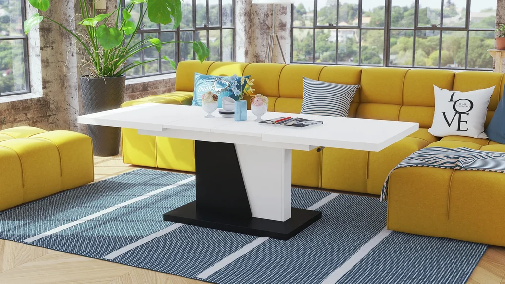 Mazzoni GRAND NOIR wit / zwart, salontafel