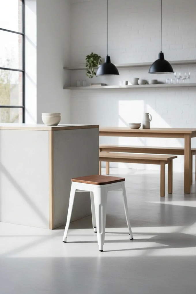 Taburete Torix Pequeńo Madera Natural