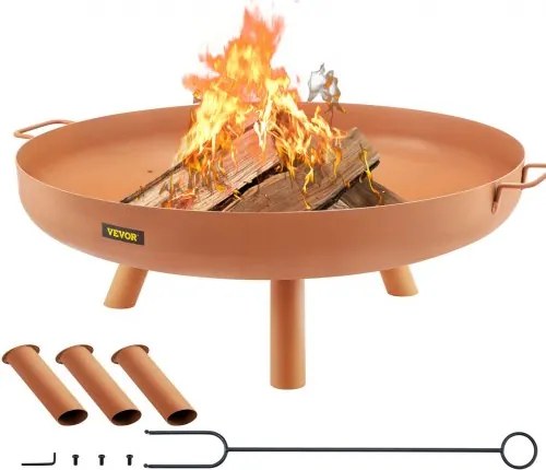 VEVOR Vuurkorf Buiten 77 cm Diameter Vuurschaal Bruine Outdoor Fire Bowl Gemaakt van Geschilderd Koolstofstaal met 2-in-1 Functionele en Ondersteunende Been Toegepast in Tuinen Parken Achtertuinen enz