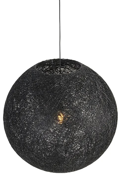 Landelijke hanglamp zwart 80 cm - Corda