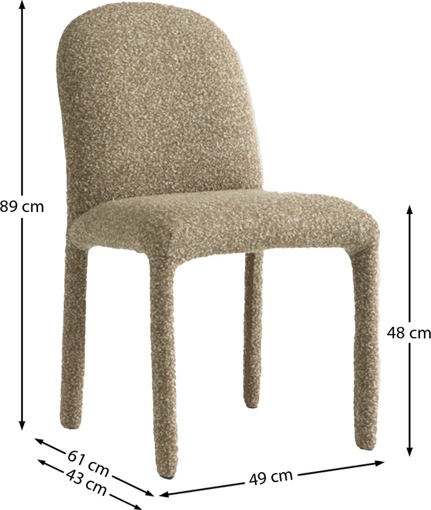 Taupe Eetkamerstoel Volledig Stof