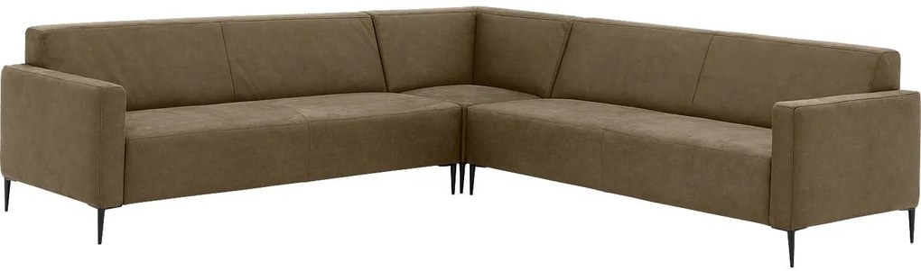 Goossens Key West groen, micro leer, 3-zits, modern design