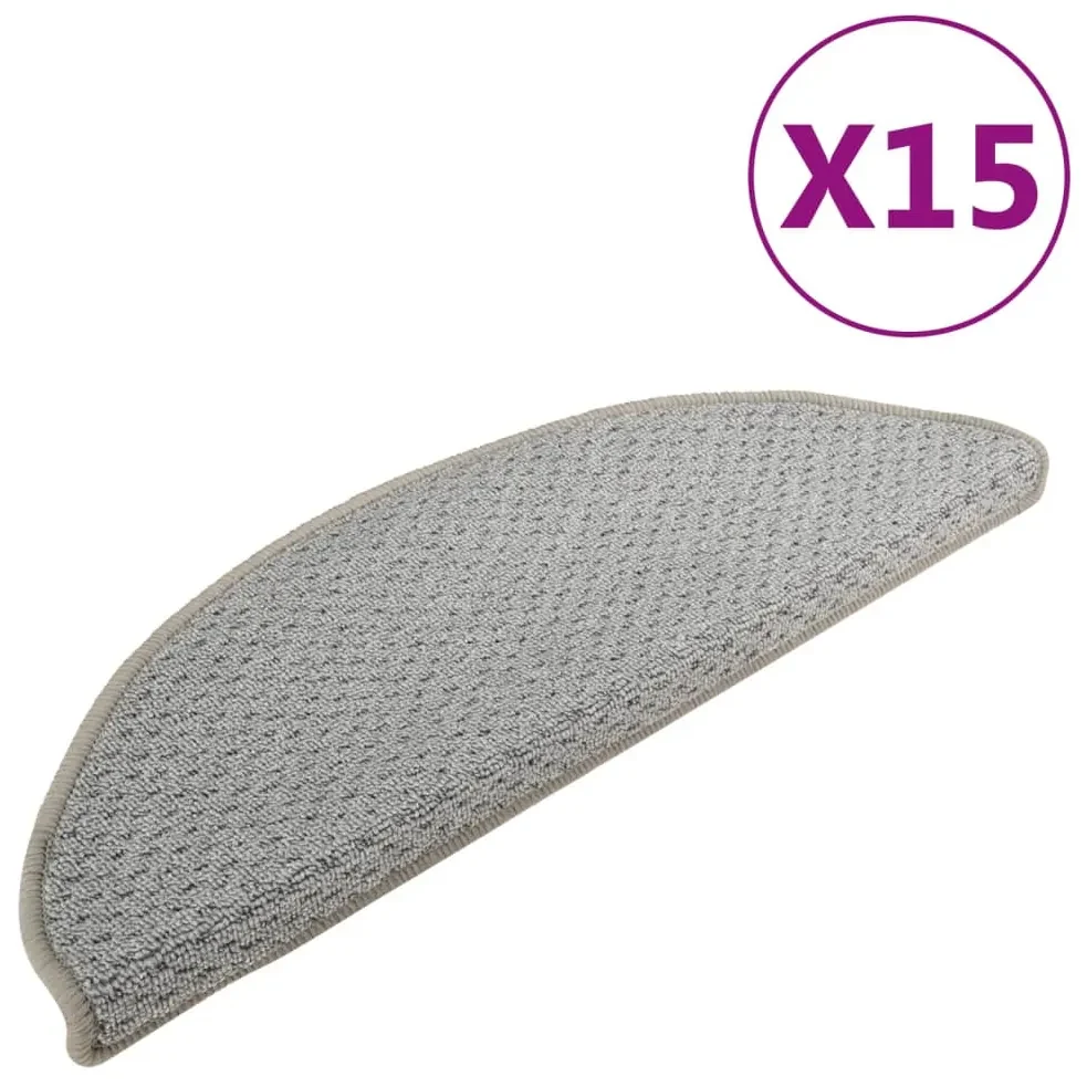 vidaXL Trapmatten 15 st 65x25 cm grijs
