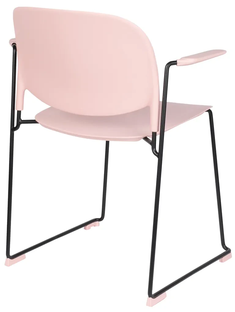 Stapelbare Design Stoel Met Arm Roze