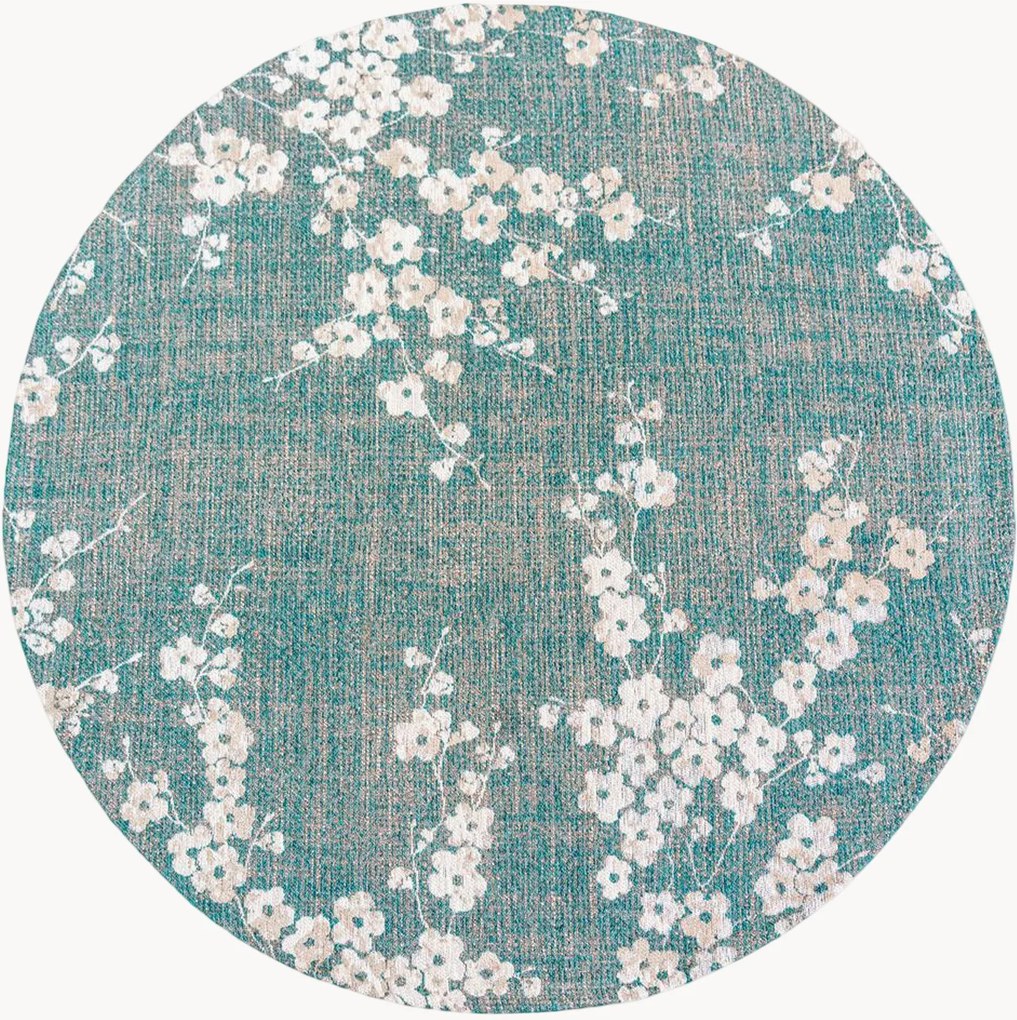 Wasbaar rond jacquard in- & outdoor vloerkleed Sakura