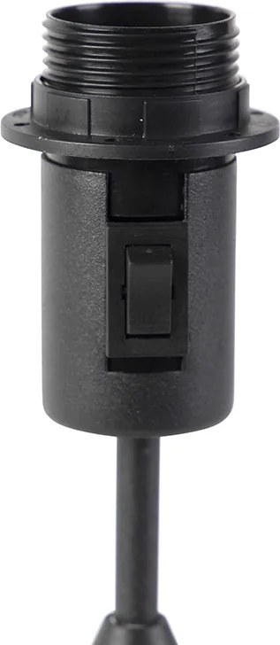 Tafellamp zwart met ovale velours kap zwart 35cm - Parte