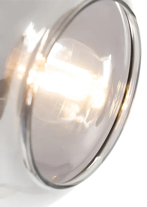 Vloerlamp zwart met goud met smoke glas 2-lichts - Zuzanna Modern E14 Binnenverlichting Lamp